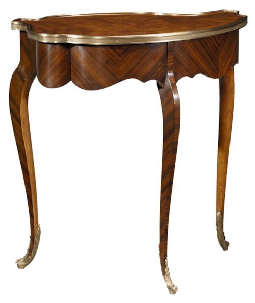 Traditional Lamp Table with Flora Cut Top