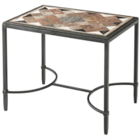 Traditional Lozenge Top Cocktail Table with Marble Top