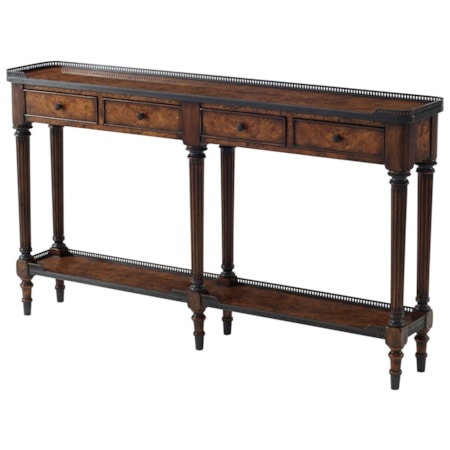 4-Drawer Narrow Console