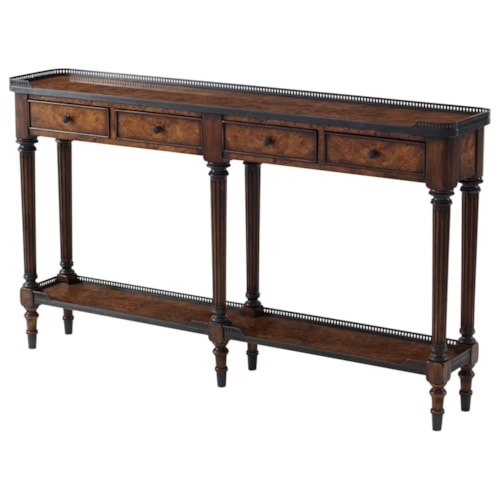 Traditional 4-Drawer Narrow Console