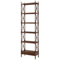 Traditional 5-Shelf Etagere with 2 Drawers