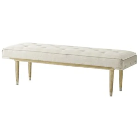 Mid-Century Modern Style Keene Bench with Tufted Upholstered Seat