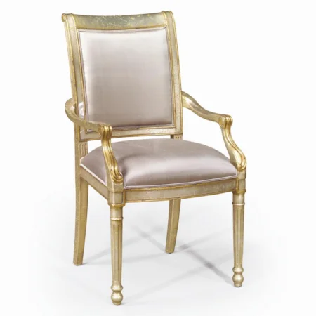 Silvered and Gilt Eglomise Arm Chair