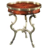 Round Brass Lamp End Table