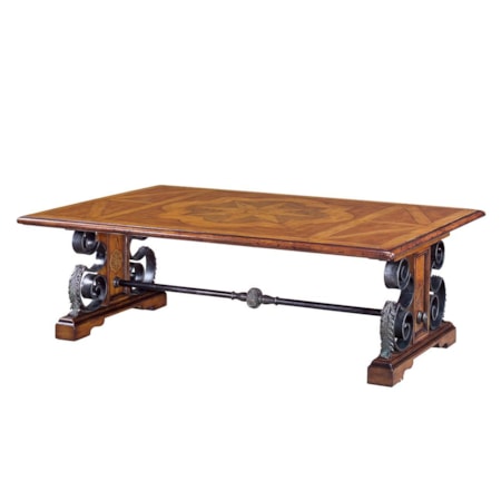 Rectangular Parquetry Top Cocktail Table