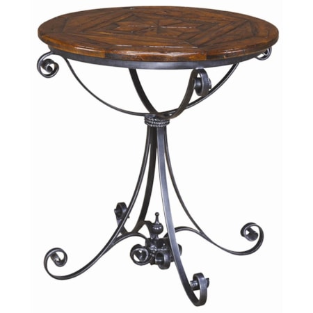 Round Wood Top End Table