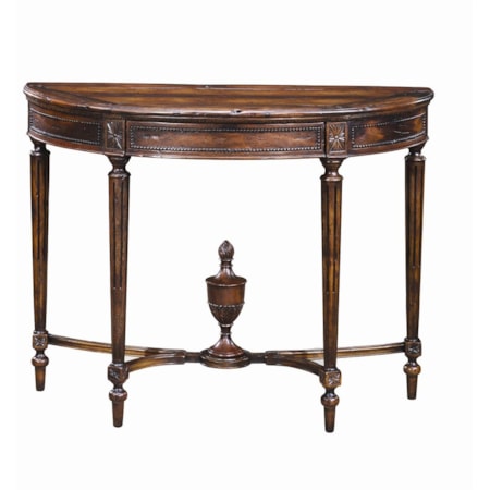 Antiqued Wood Bowfront Sofa Table