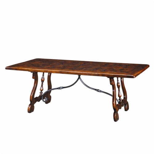 Traditional Rectangular Antiqued Wood Dining Table