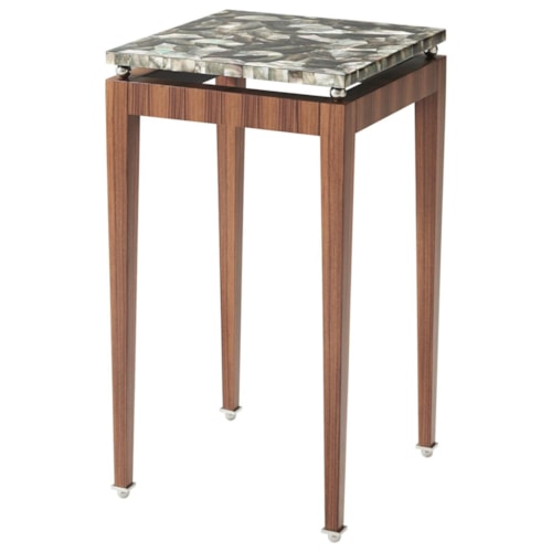 Dark Pearl Lamp Table with Mother of Pearl Top