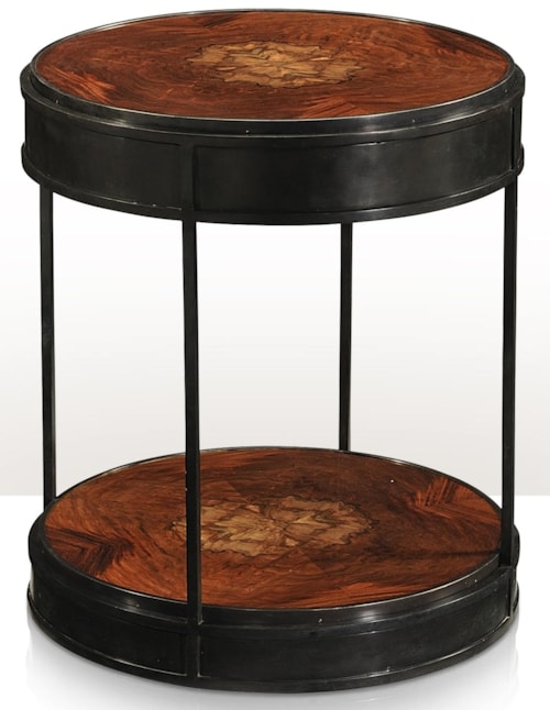 Verdigris Brass Drum Lamp Table