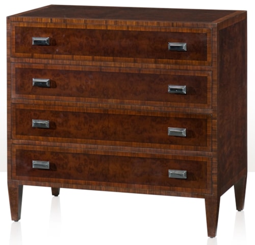 Imbuya and Rosewood Crossbanded Chest of Drawers
