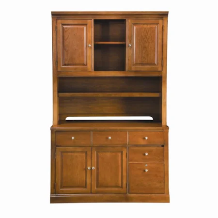 Computer Workstation with Storage Bookcase Hutch