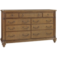 Costa Sera Triple Dresser with Wire Management and Drop-Front Media Drawer