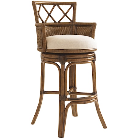 Quickship Kamala Bay Swivel Bar Stool