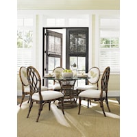 Tropical 5 Piece, Single Pedestal Dining Room Set