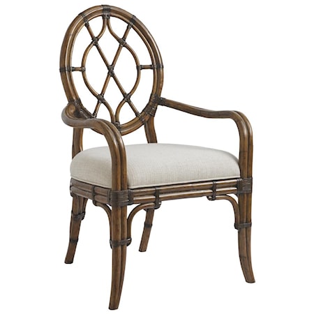 Quickship Cedar Key Oval Back Arm Chair