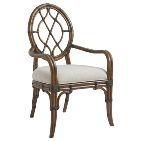 Quickship Cedar Key Oval Back Arm Chair