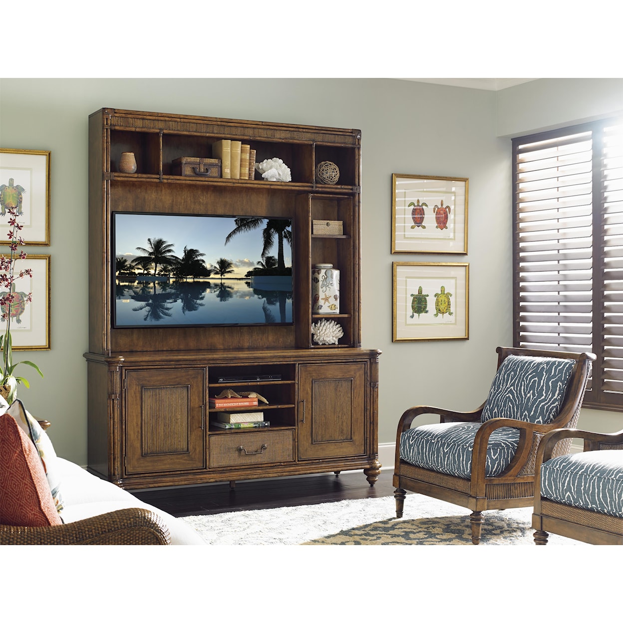 Tommy Bahama Home Bali Hai Pelican Cay Media Console and Hutch