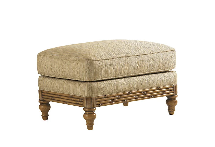 Beach House <b>Quick Ship</b> Golden Isle Ottoman by Tommy Bahama Home at Howell Furniture