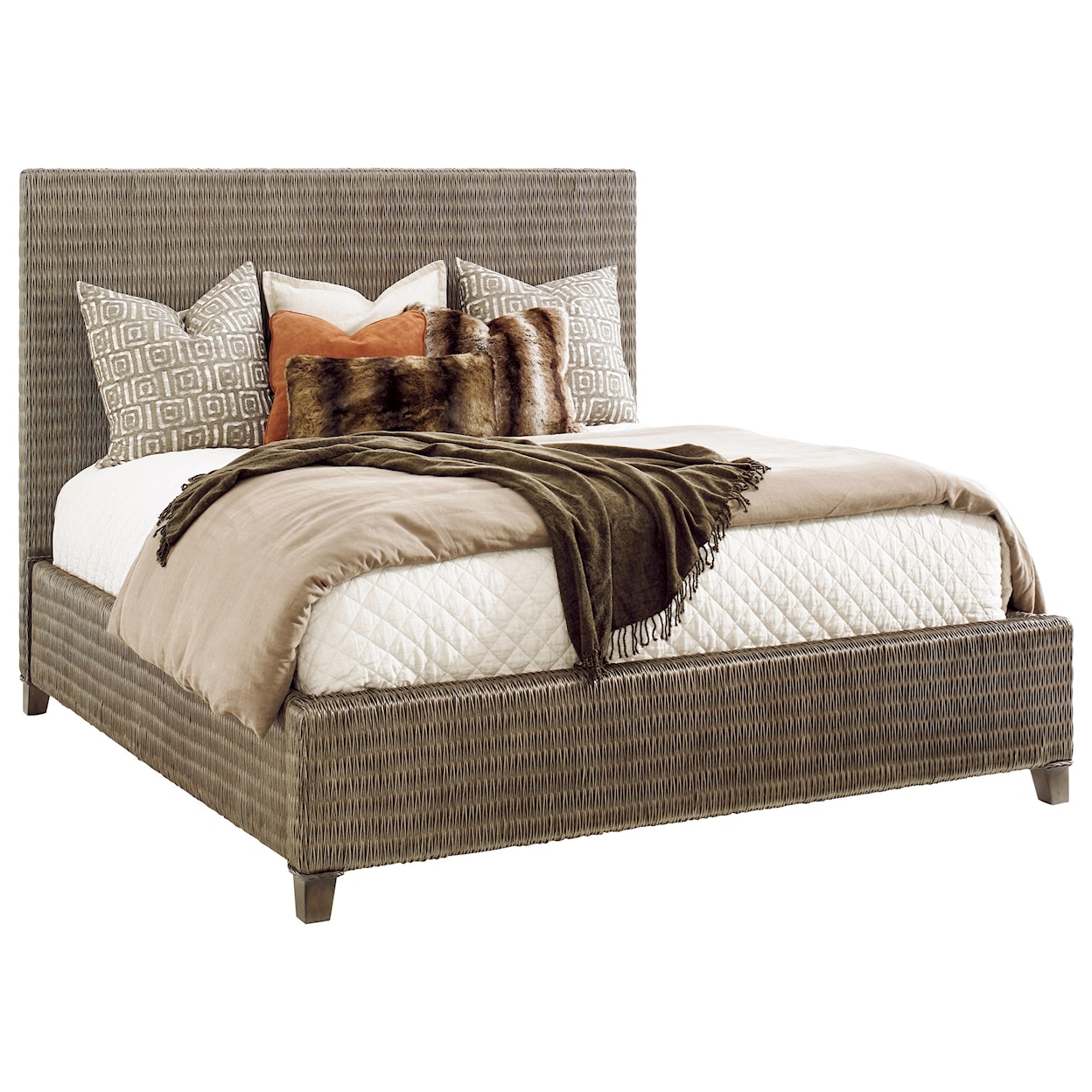 Tommy Bahama Home Cypress Point Driftwood Isle Woven Bed 5/0 Queen