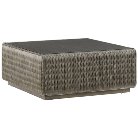 Seawatch Woven Table with Glass Top