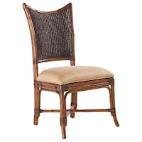 Mangrove Woven Abaca Back Side Chair in Custom Fabric