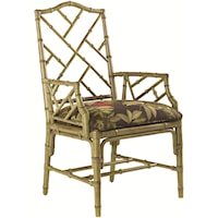 Customizable Ceylon Arm Chair with Rattan Frame