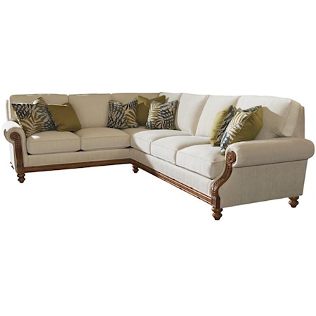 West Shore LAF Corner Sectional Sofa with Tropical Accents