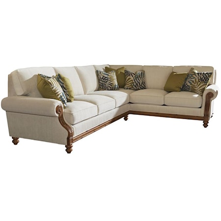 West Shore RAF Corner Sectional Sofa with Tropical Accents