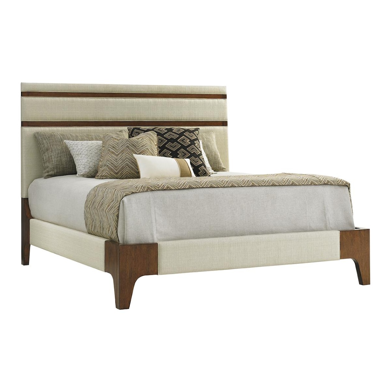 Tommy Bahama Home Island Fusion Mandarin Upholstered Panel Bed 5/0 Queen