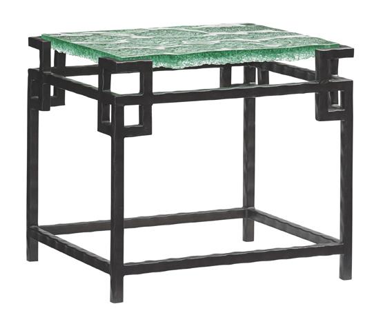 Hermes Reef Glass Top End Table