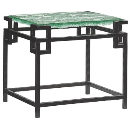 Hermes Reef Glass Top End Table
