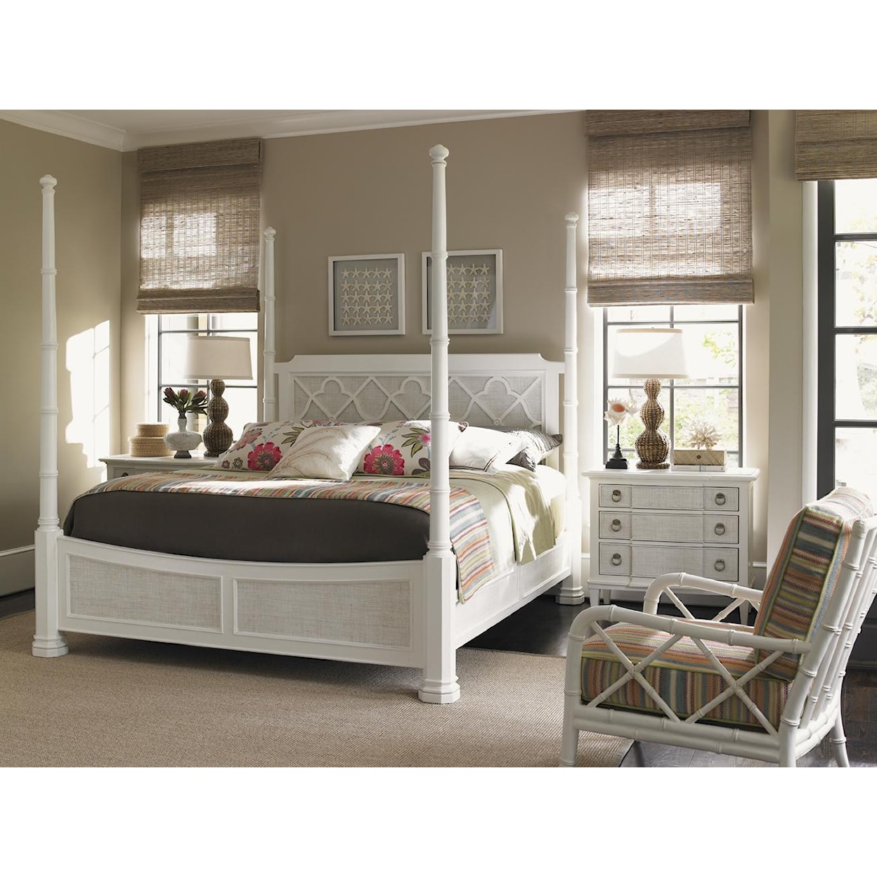 Tommy Bahama Home Ivory Key King Southampton Poster Bed