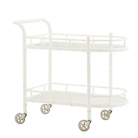 Bamboo Inspired Warwick Tea Cart with Casters