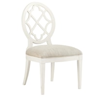 <b> Customizable </b>Mill Creek Side Dining Chair with Quatrefoil Diamond Back