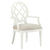 <b> Customizable </b>Mill Creek Arm Dining Chair with Quatrefoil Diamond Back