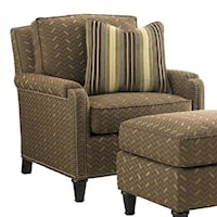 Bishop Chair with Padded Arm Caps and Nailhead Trim