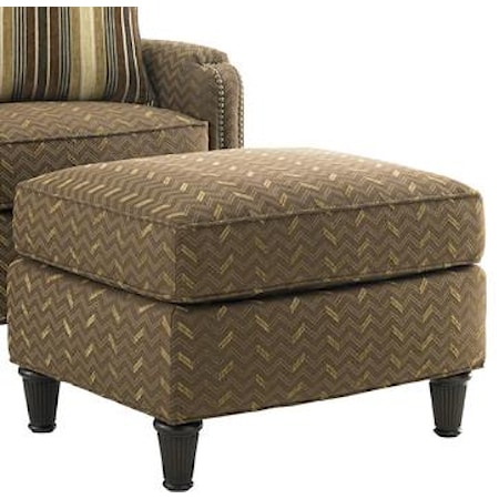 Bishop Ottoman with Reeded Wood Legs