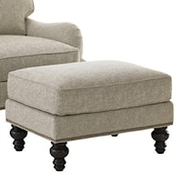 Amelia Ottoman with Turned Wood Feet