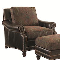 Shoal Creek Chair with Turned Legs and Nailhead Border