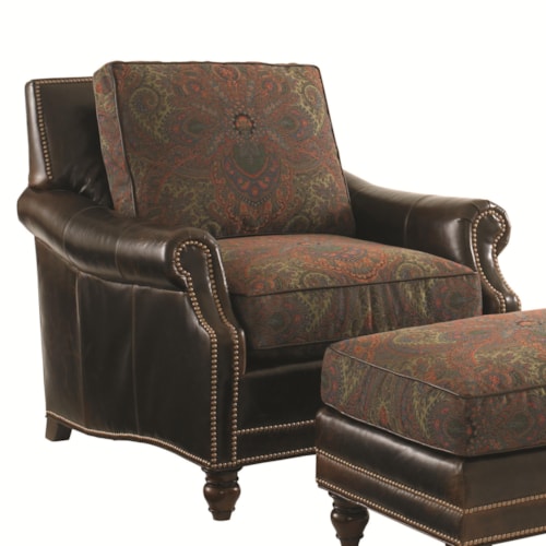 Shoal Creek Chair with Turned Legs and Nailhead Border