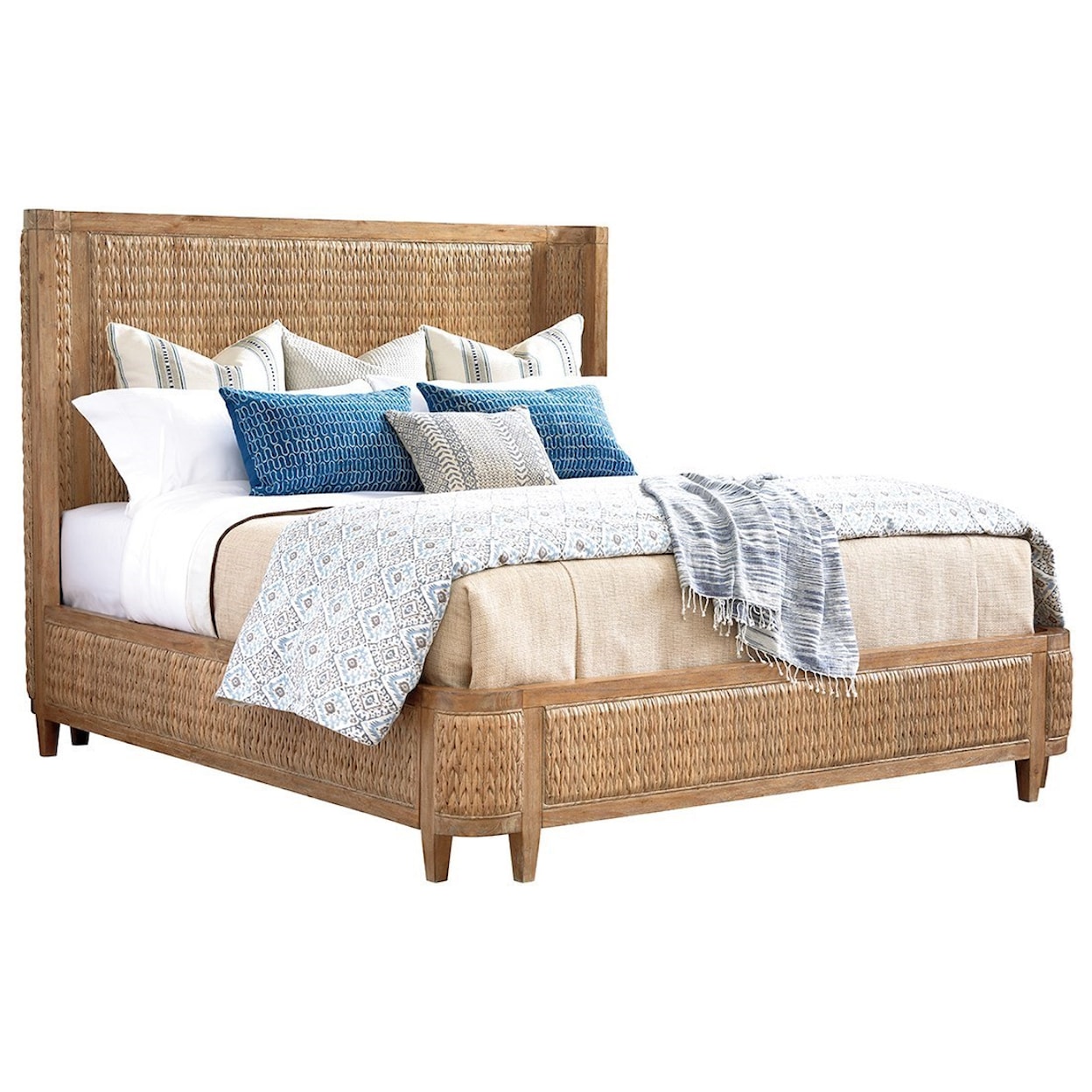 Tommy Bahama Home Los Altos Ivory Coast Woven Bed 5/0 Queen