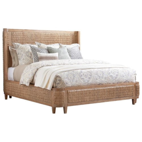 Ivory Coast California King Size Bed with Woven Banana Leaf