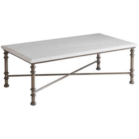 Flagler Rectangular Marble Top Cocktail Tabl