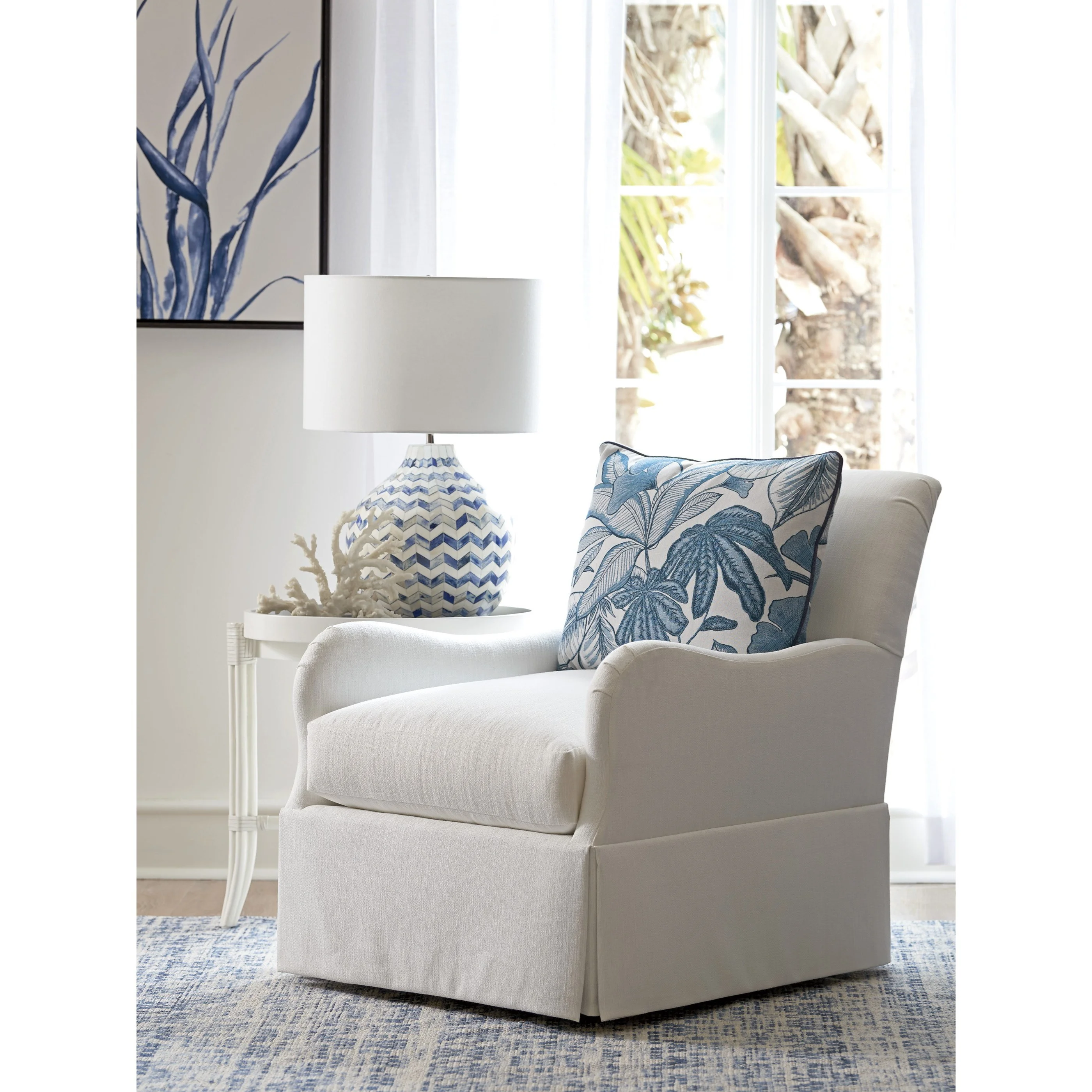 Tommy Bahama Home Ocean Breeze 7763-11SW Palm Frond Swivel Chair