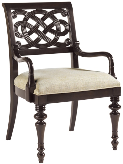 Quick Ship Molokai Arm Chair with Upholstered Seat