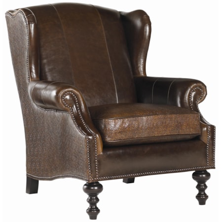 Batik Leather Wing Chair