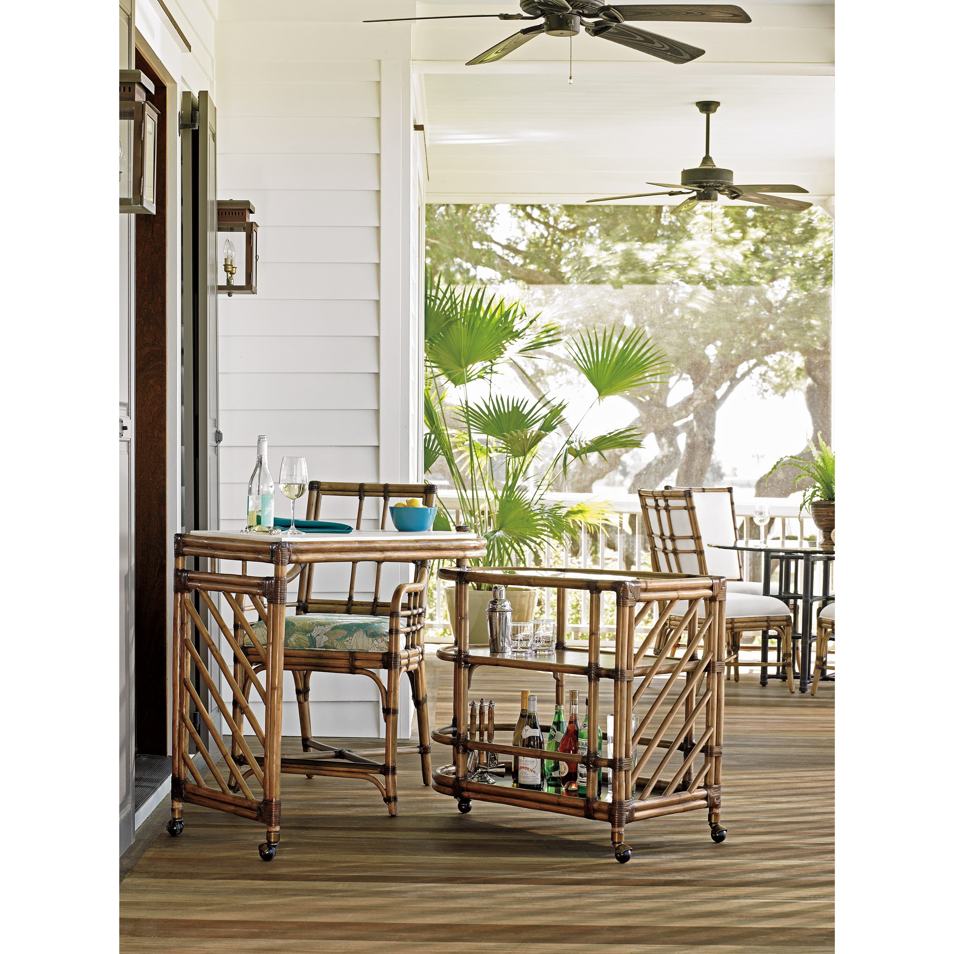 Tommy Bahama Home Twin Palms Cable Beach Bar Cart