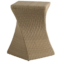 Outdoor Twisted Square Wicker End Table