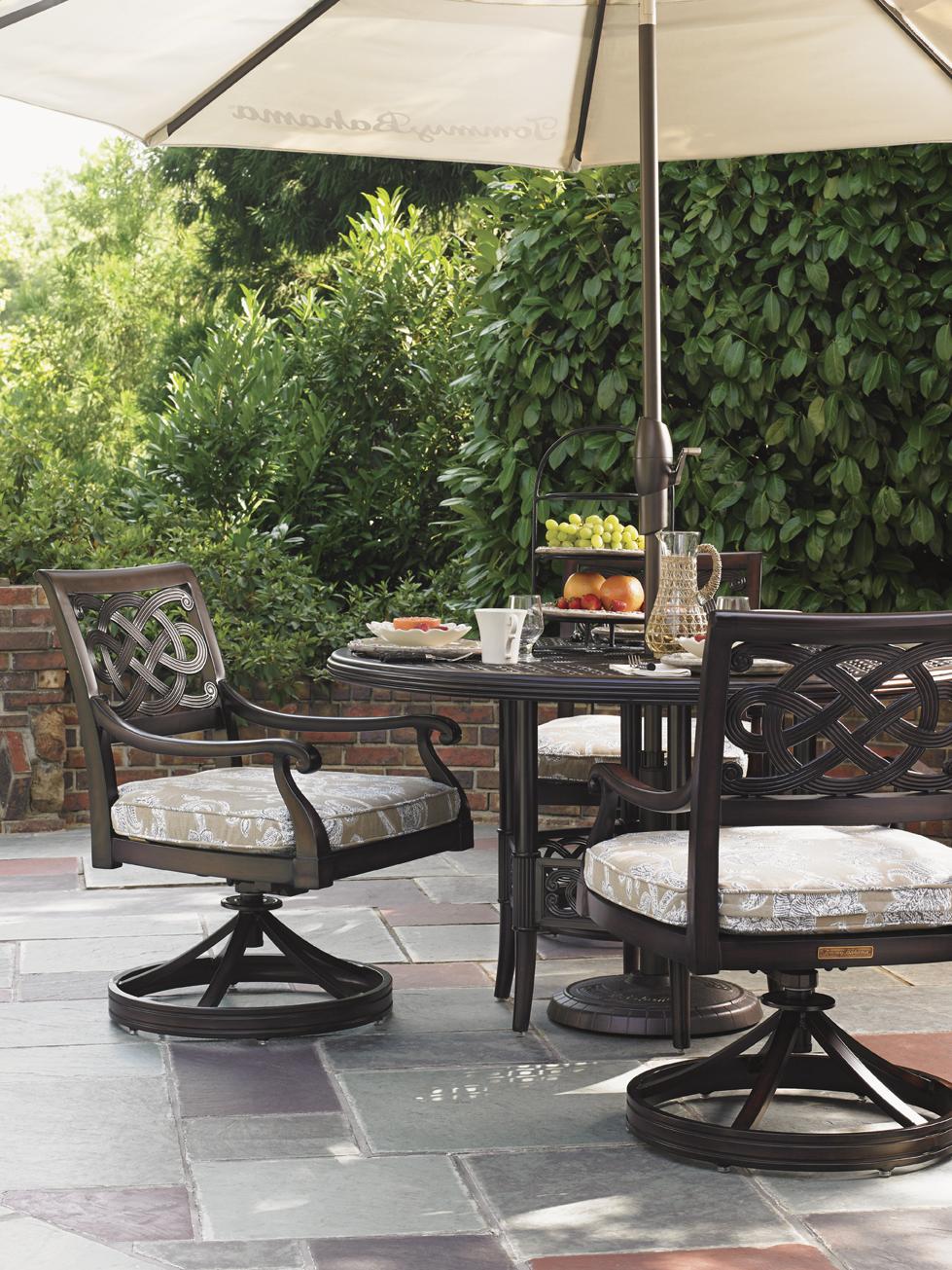 Tommy Bahama Outdoor Living Black Sands Outdoor Swivel Rocker Dining Chair